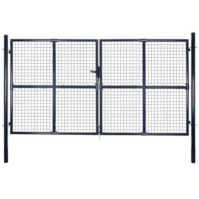 VidaXL Gaaspoort 289x200 cm gegalvaniseerd staal grijs