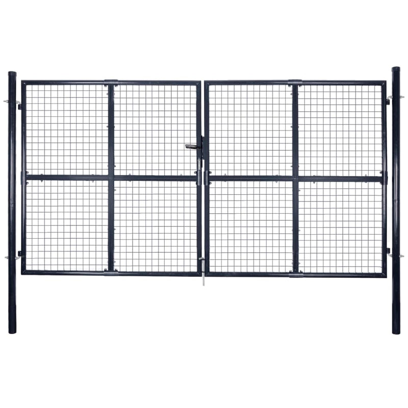 Vidaxl Gaaspoort 289x200 cm grigio galvanizzato