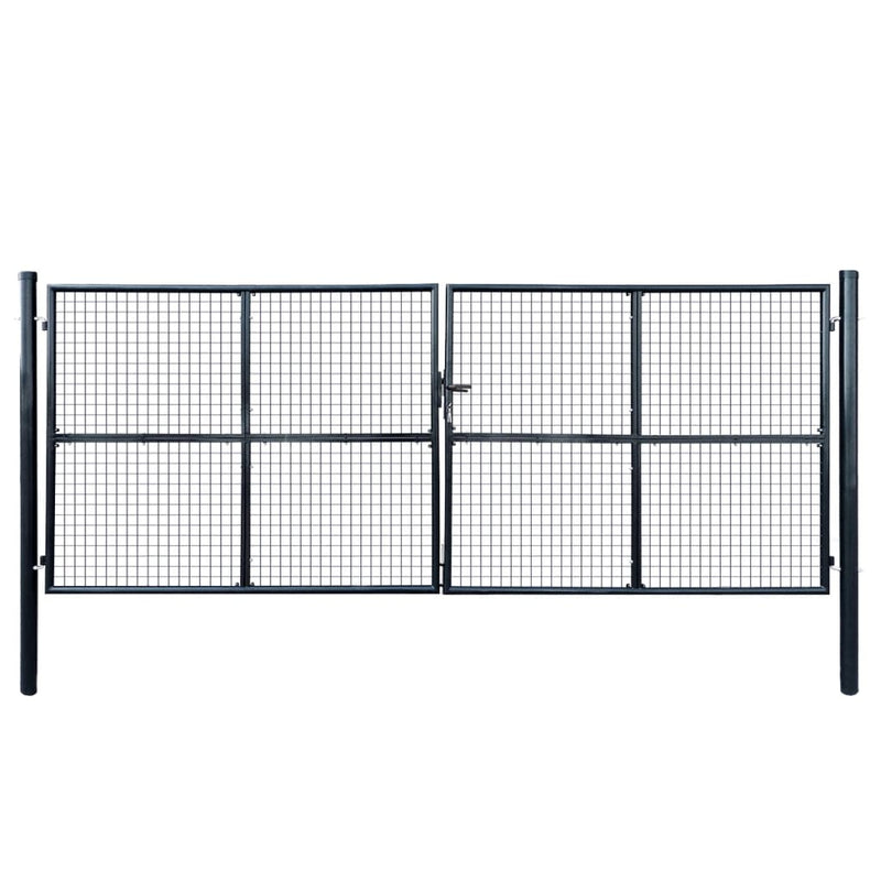 Vidaxl Gaapoort 400x150 cm de acero galvanizado gris