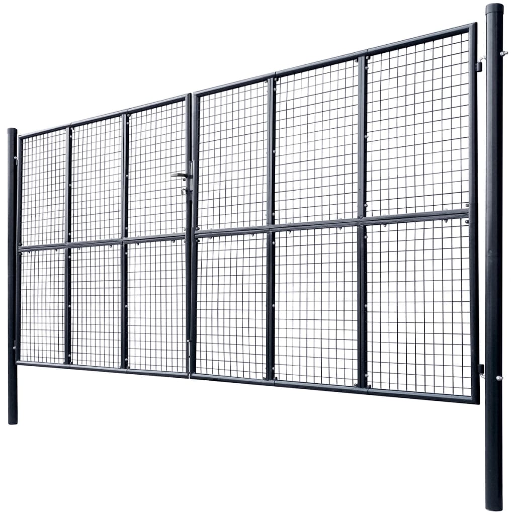 Vidaxl Gaapoort 400x175 cm de acero galvanizado gris