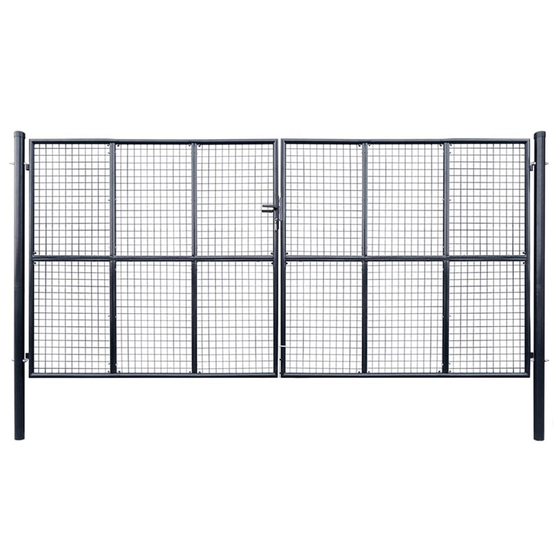 Vidaxl Gaapoort 400x200 cm de acero galvanizado gris