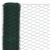 Rete per polli Vidaxxl 25x1,2 m in acciaio con rivestimento in PVC verde