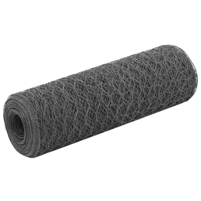 Filo di pollo vidaxl 25x0,5 m acciaio con rivestimento in PVC grigio