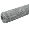 Alambre de pollo Vidaxl 25x1.2 M de acero galvanizado de plata de color plateado