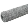 Alambre de pollo Vidaxl 25x1.2 M de acero galvanizado de plata de color plateado