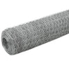 Alambre de pollo Vidaxl 25x1.2 M de acero galvanizado de plata de color plateado