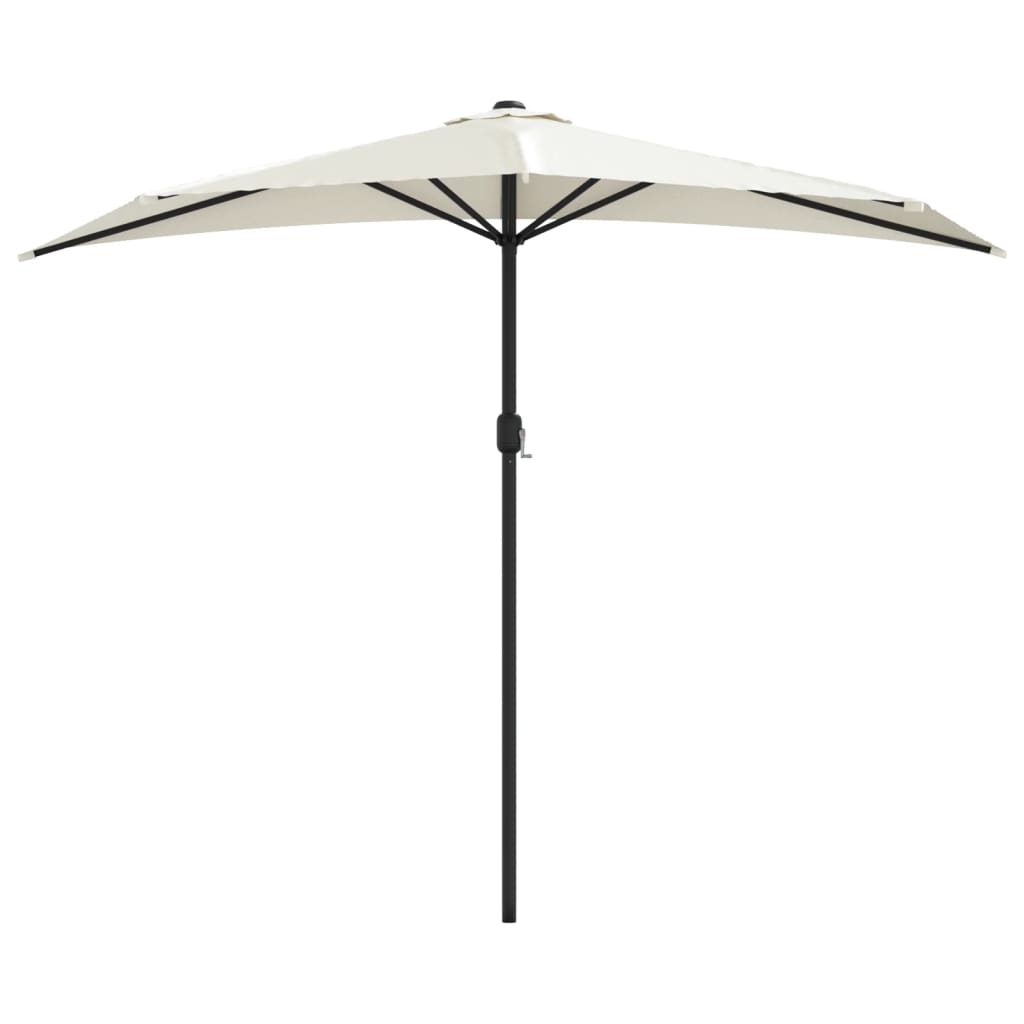 Vidaxl Balcony Parasol Half con poste de aluminio 270x144 cm de arena