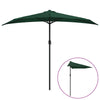 Vidaxl Balcón Parasol Half con poste de aluminio 270x144 cm verde