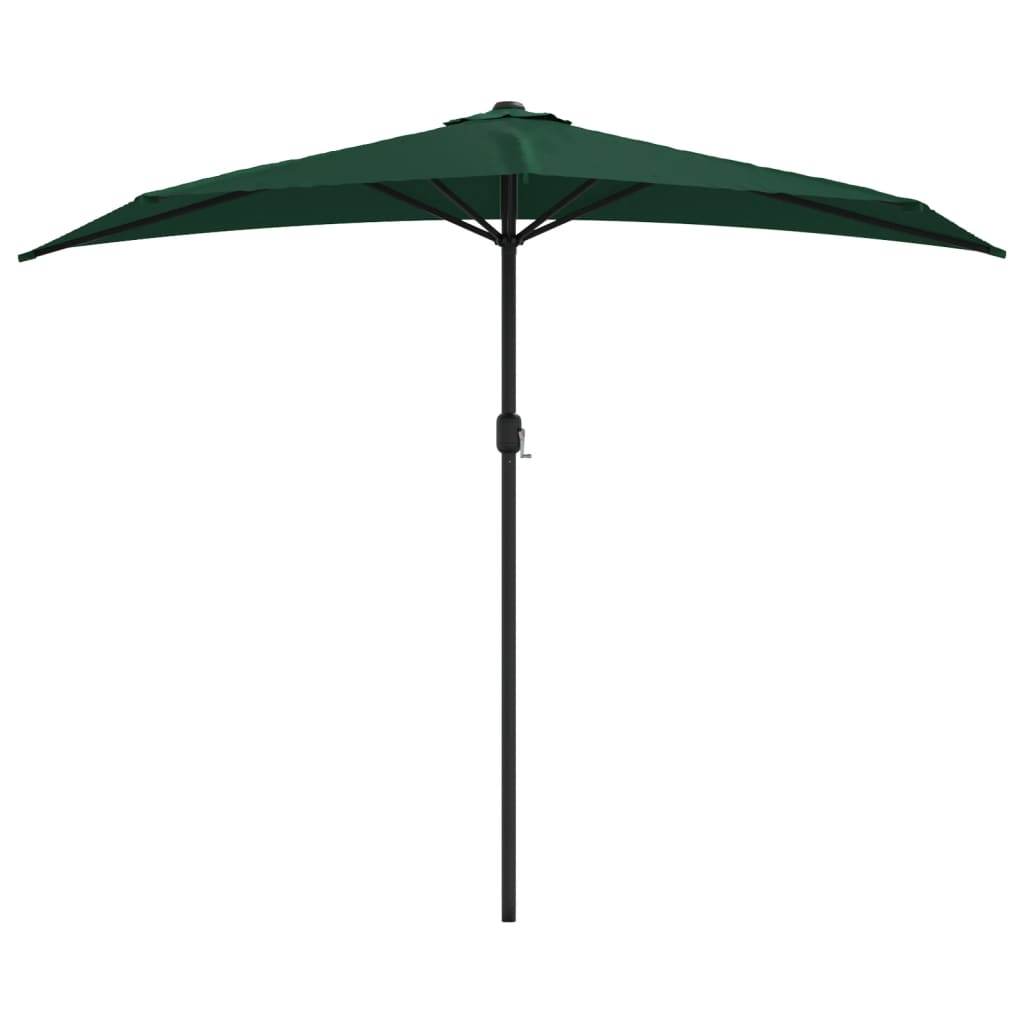 Vidaxl Balcón Parasol Half con poste de aluminio 270x144 cm verde