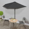 Vidaxl Balcony Parasol metà con polo in alluminio 270x144 cm antracite
