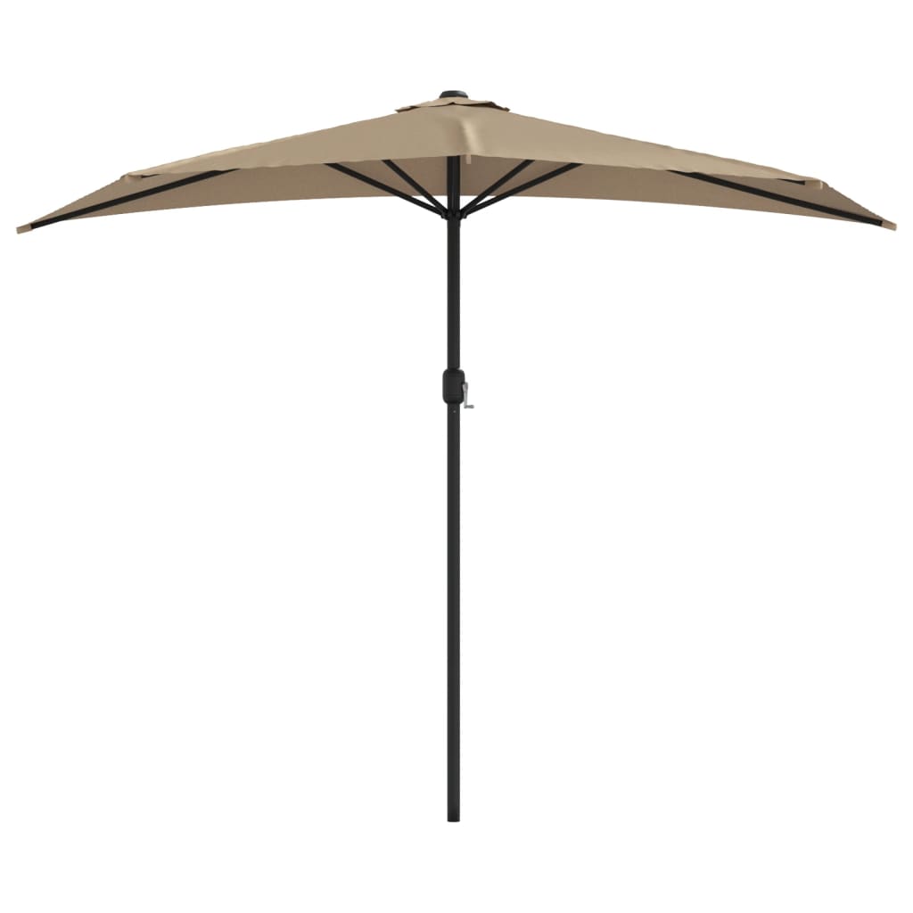 Vidaxl Balcony Parasol Half con polo de aluminio 270x144 CM Taupe