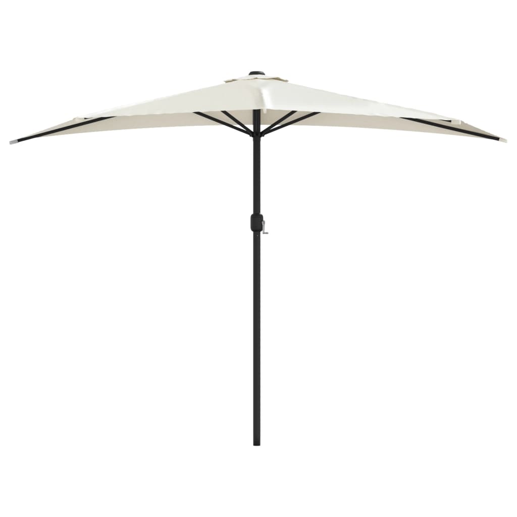Vidaxl Balcony Parasol Half con poste de aluminio 300x155 cm de arena