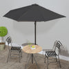 Vidaxl Balcony Parasol Half con poste de aluminio 300x155 cm antracita