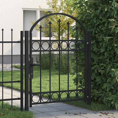 Porta Vidaxl con cima piegata in acciaio da 100x125 cm in acciaio