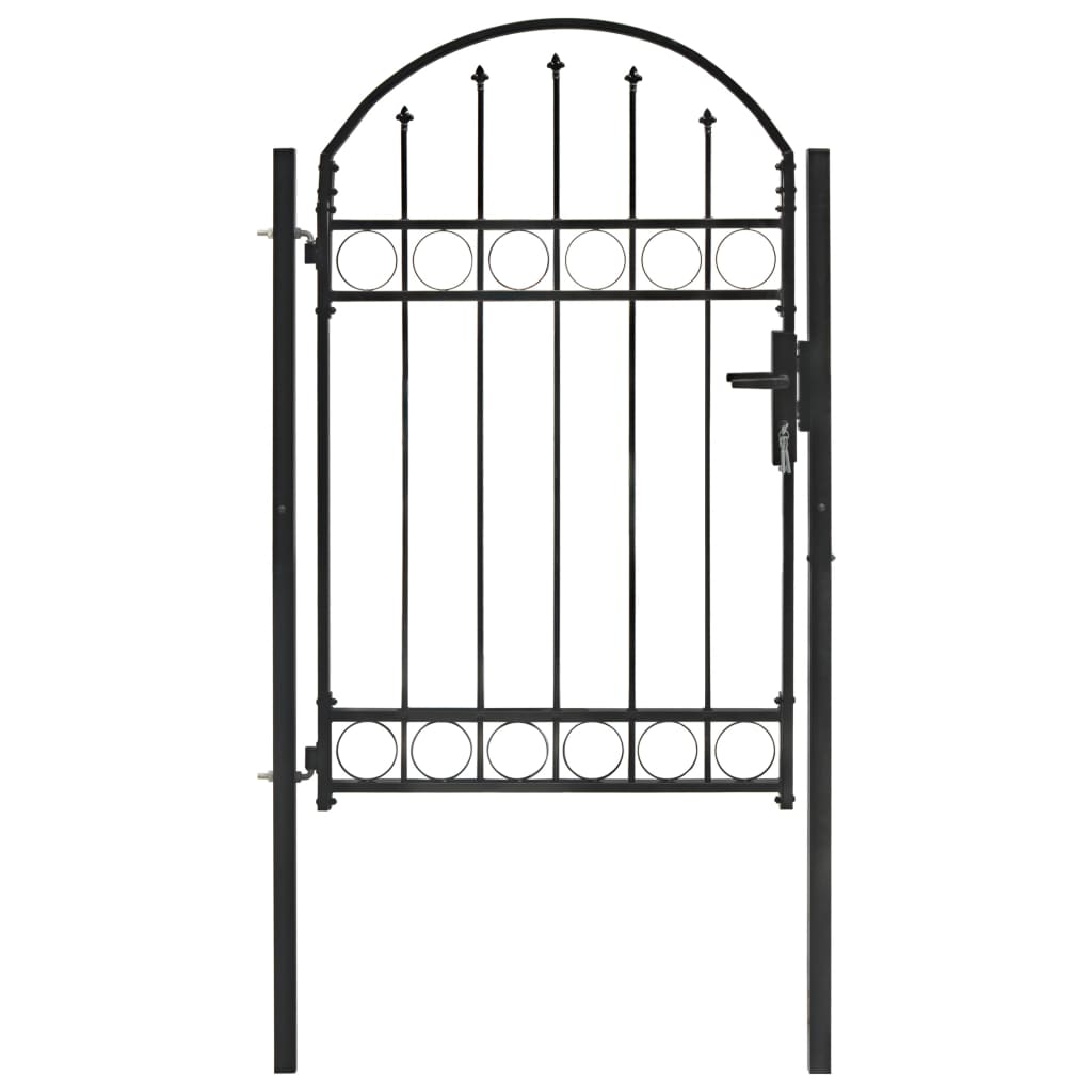 Porta Vidaxl con cima piegata in acciaio da 100x150 cm nero