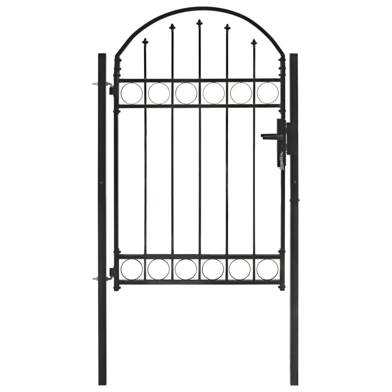 Porta Vidaxl con cima piegata in acciaio da 100x150 cm nero