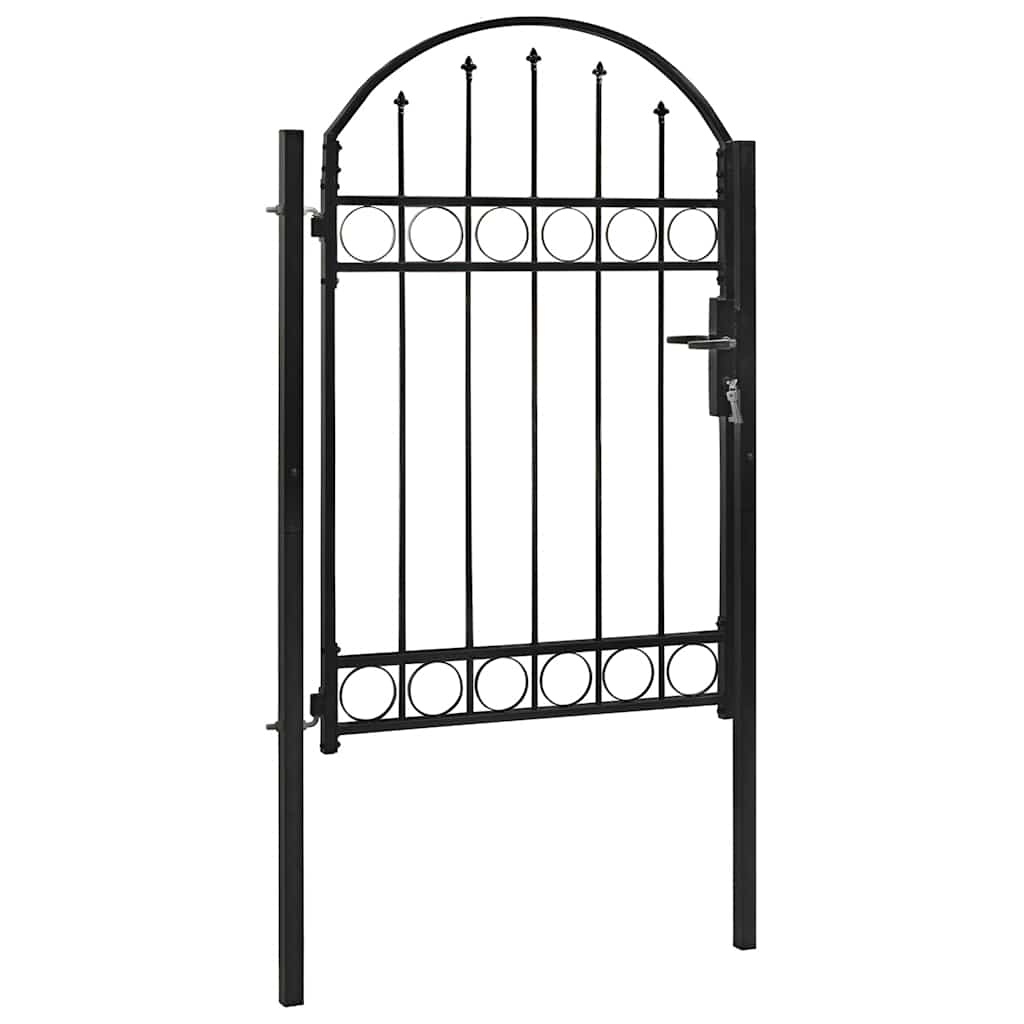 Porta Vidaxl con cima piegata in acciaio da 100x150 cm nero