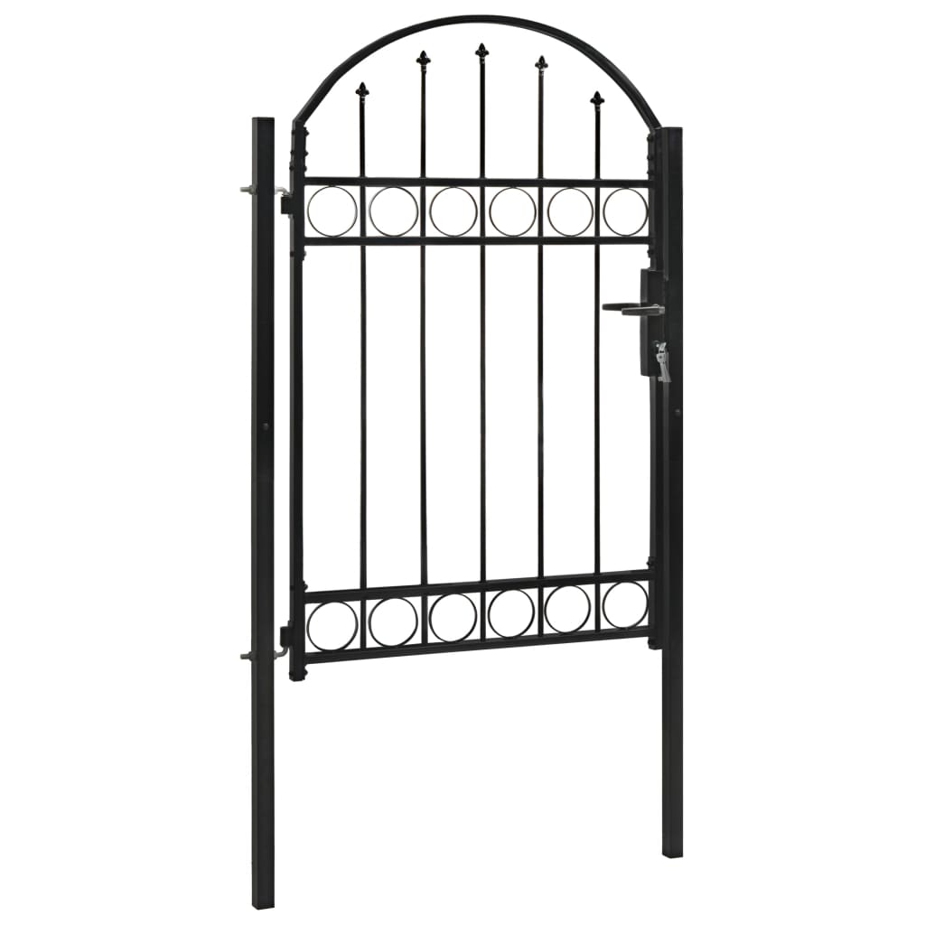 Porta Vidaxl con cima piegata in acciaio da 100x150 cm nero