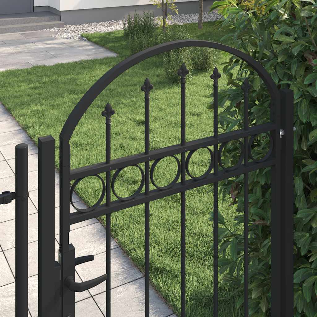 Porta Vidaxl con cima piegata in acciaio da 100x150 cm nero