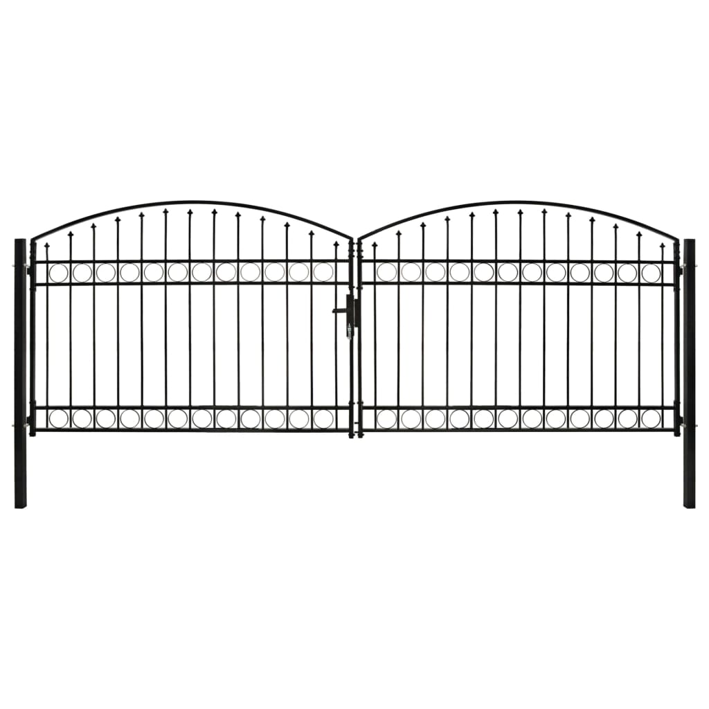 Puerto Vidaxl con doble curvado de 400x125 cm de acero negro
