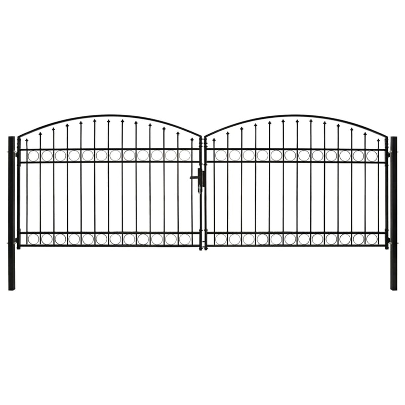 Porta Vidaxl con doppia coppia curva 400x125 cm Black