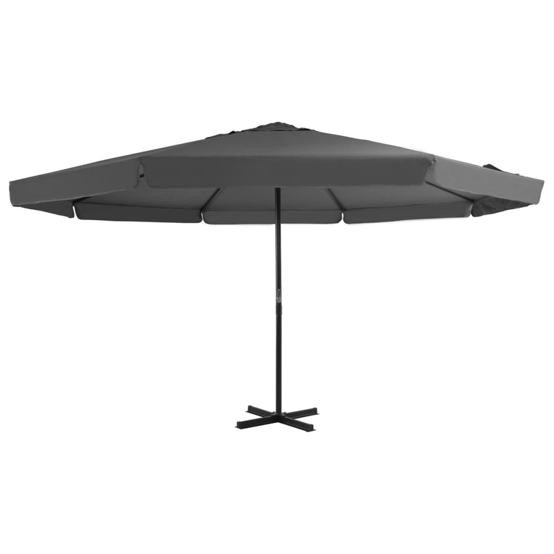 Vidaxl Parasol con polo in alluminio 500 cm antracite