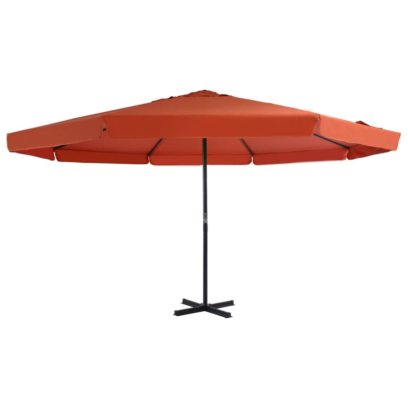 Vidaxl Parasol con polo in alluminio 500 cm in terracotta