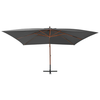 Vidaxl Parasolo galleggiante con polo in legno 400x300 cm antracite