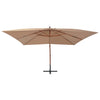 Vidaxl zweefparasol met houten paal 400x300 cm taupe