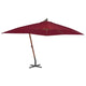 Vidaxl Parasol flotante con poste de madera 400x300 cm Borgoña roja