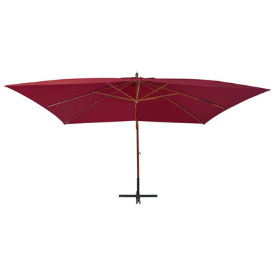 Vidaxl Parasolo galleggiante con palo in legno 400x300 cm rosso bordeaux