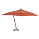 Parasol flotante Vidaxl con poste de madera 400x300 cm Terracota -Coled