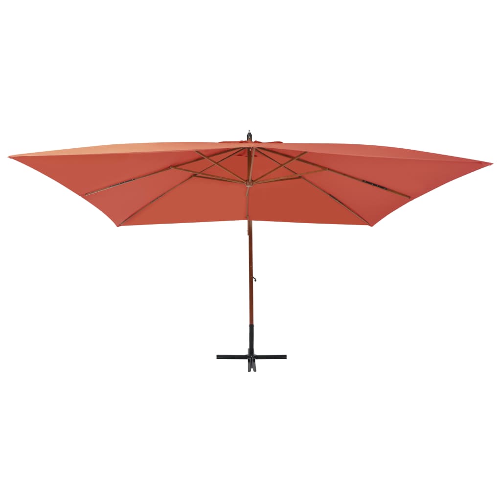 Parasol flotante Vidaxl con poste de madera 400x300 cm Terracota -Coled