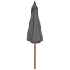 Vidaxl Parasol con poste de madera 300 cm de antracita