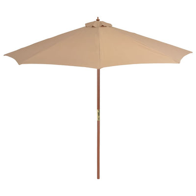 Vidaxl Parasol con polo in legno 300 cm taupe