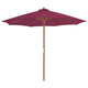 Parasol Vidaxl con poste de madera 300 cm Burdeos rojo