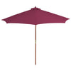 Vidaxl Parasol con palo in legno 300 cm Bordeaux rosso