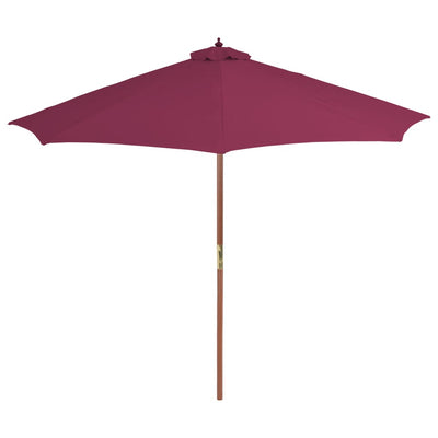 Vidaxl Parasol con palo in legno 300 cm Bordeaux rosso