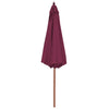 Parasol Vidaxl con poste de madera 300 cm Burdeos rojo