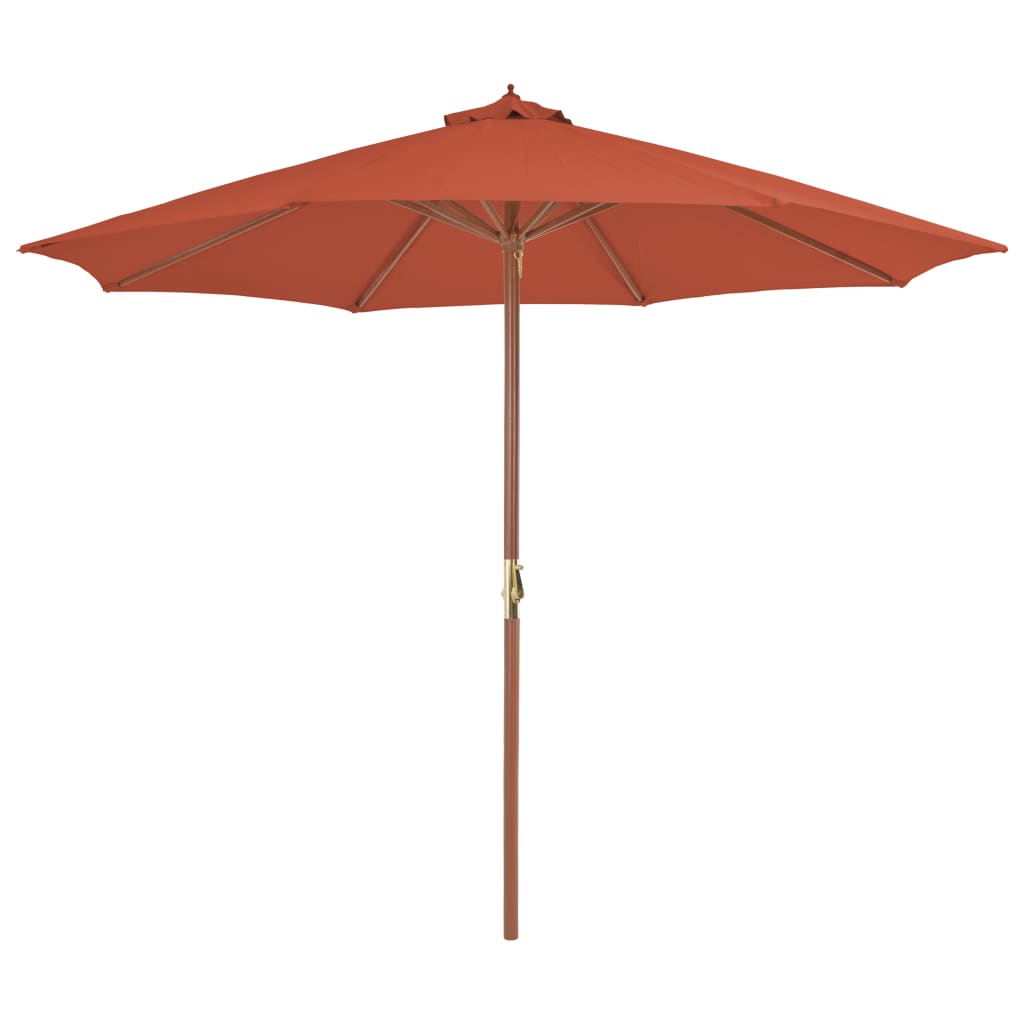 Vidaxl Parasol con polo in legno 300 cm Terracotta