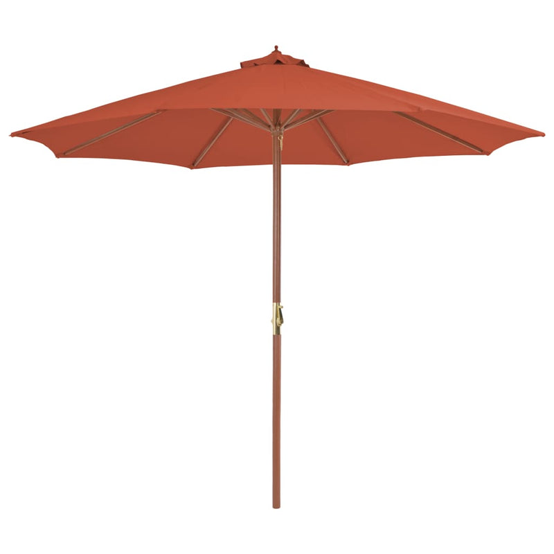 Vidaxl Parasol con polo in legno 300 cm Terracotta