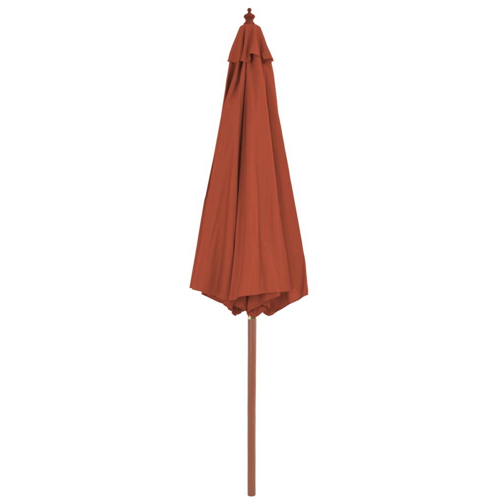 Vidaxl Parasol con polo in legno 300 cm Terracotta