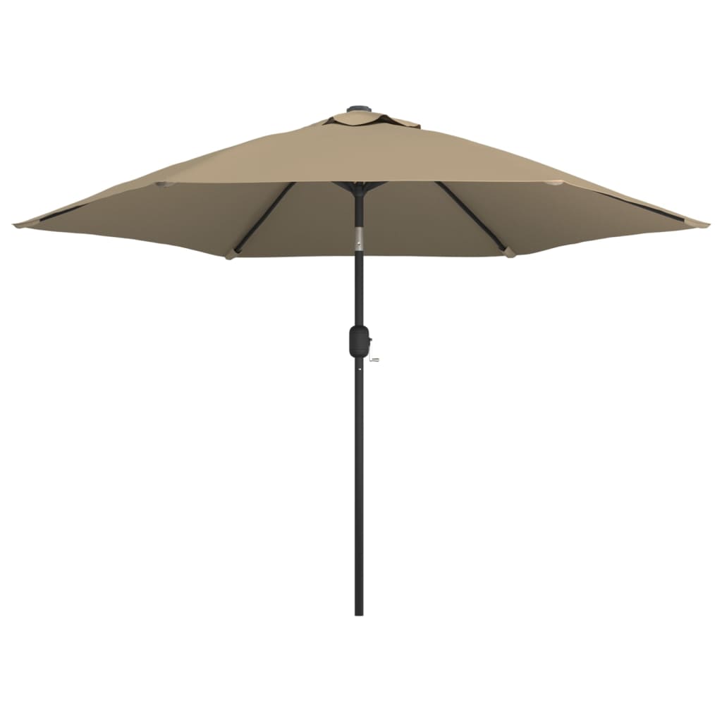 Vidaxl Parasol con polo metallico 300 cm taupe
