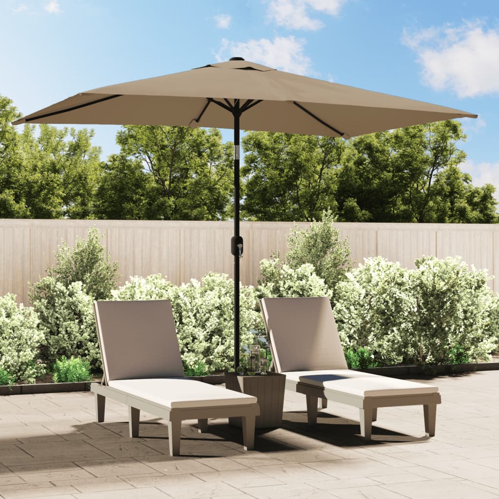 Vidaxl Parasol con polo metallico 300x200 cm Taupe
