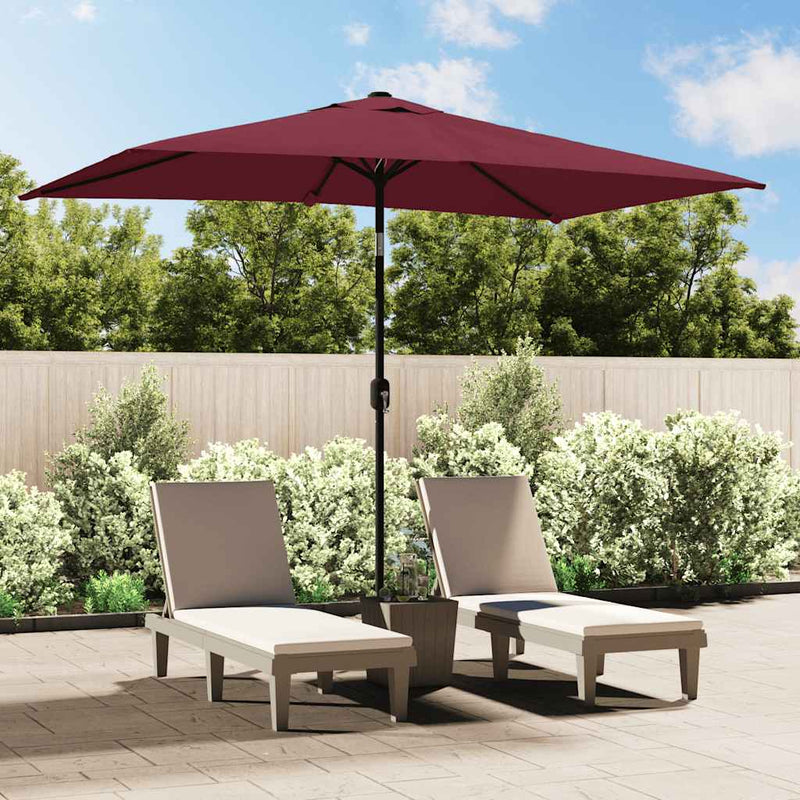 Vidaxl Parasol con palo metallico 300x200 cm Bordeaux rosso