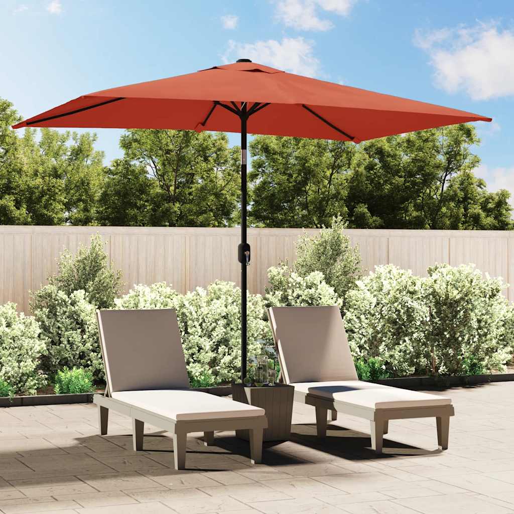 Vidaxl Parasol con polo metallico 300x200 cm Terracotta