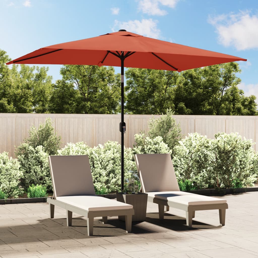 Vidaxl Parasol con polo metallico 300x200 cm Terracotta
