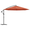 Parasol flotante de Vidaxl con poste de aluminio 350 cm de terracota