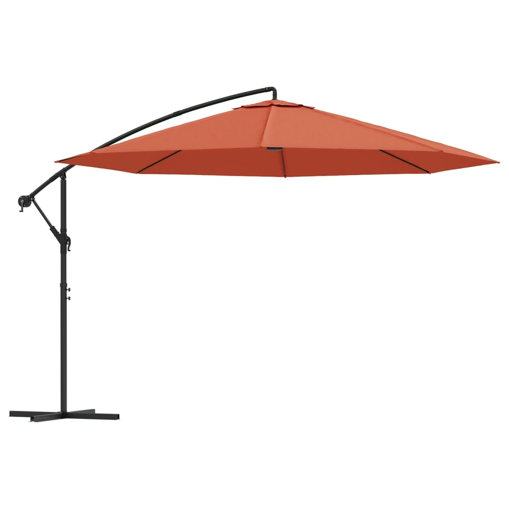 Vidaxl Floating Parasol con polo in alluminio 350 cm in terracotta