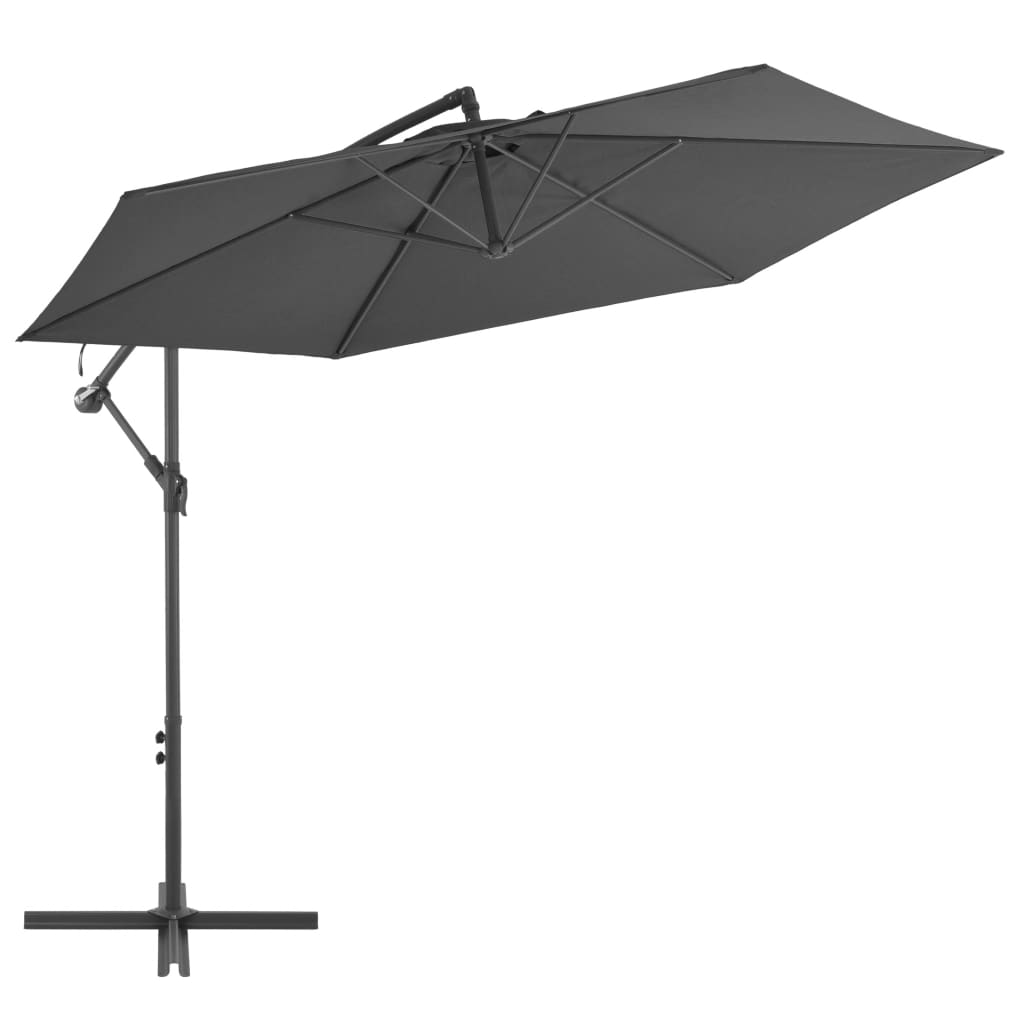 Parasol flotante Vidaxl con poste de aluminio 300 cm de antracita